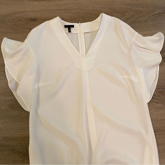 NEW ESCADA SHIFT V-NECK MIDI DRESS OFF WHITE SZ42=L - Picture 8 of 15